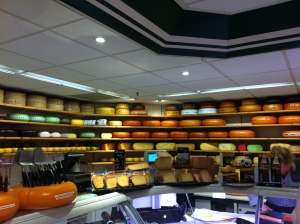 An entire store dedicated to rows of shelves of gouda.